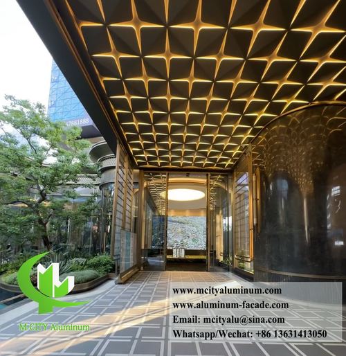 에 대한 최신 회사 뉴스 새로운 3D 형태 알루미늄 천장 소개: 스타일과 조명으로 야외 공간을 향상시키세요