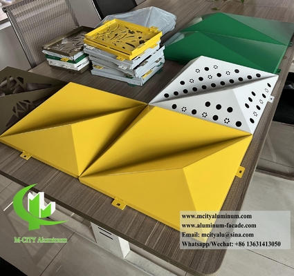 삼각형 3D 금속 벽 클래딩 알루미늄 스크린 정면 시스템