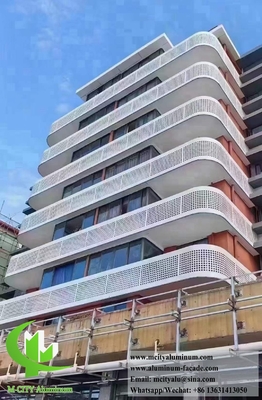 외관 벽장 패널 금속 알루미늄 엽 뚫린 정면 시스템