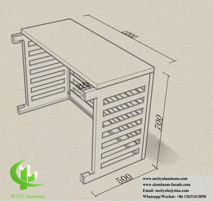 45° 각도 루버 및 분체 도장 마감의 맞춤형 사이즈 알루미늄 루버형 에어컨 실외기 커버