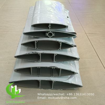품질  Powder Coated Oval Shape Architectural Aerofoil Louver in 6063-T5/T6 Aluminum Alloy for Facade Curtain Wall 공장