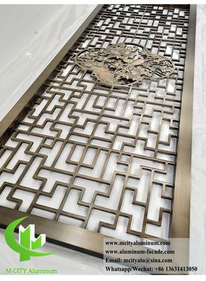 좋은 가격 레이저 절단 패턴을 가진 프레임 알루미늄 스크린과 함께 10mm 금속 파티션 온라인으로