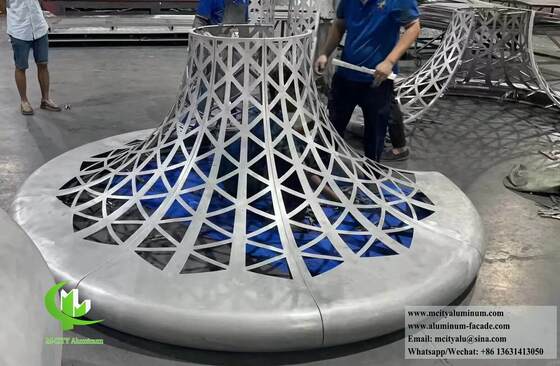 좋은 가격 이중 구부러진 알루미늄 정면 및 기둥 클래딩 솔루션 온라인으로