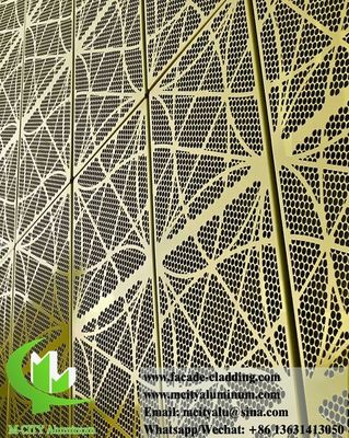 좋은 가격 뚫린 금속 부착 알루미늄 정면 둥근 구멍 건물 벽에 금색 온라인으로