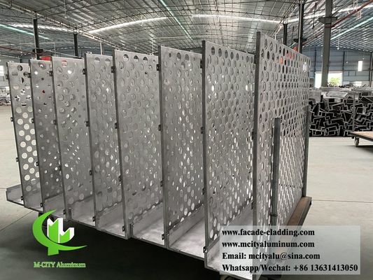 좋은 가격 1200x2000mm 사이즈의 분체 도장 마감 맞춤형 원형 구멍 패턴 천공 알루미늄 외장재 온라인으로