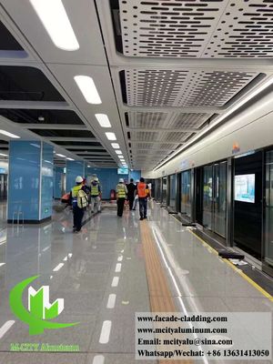 좋은 가격 뚫린 금속 천장 알루미늄 엽 금속 스크린 PVDF Akzo Nobel 코팅 온라인으로