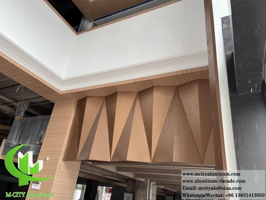 금속 3D 클레이딩 알루미늄 패널 천장 장식 LED 조명으로 구멍 뚫린 패턴