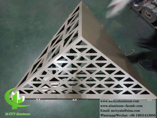 알루미늄 구멍 패널 3D 정면 금속 벽 패널 PVDF 코팅