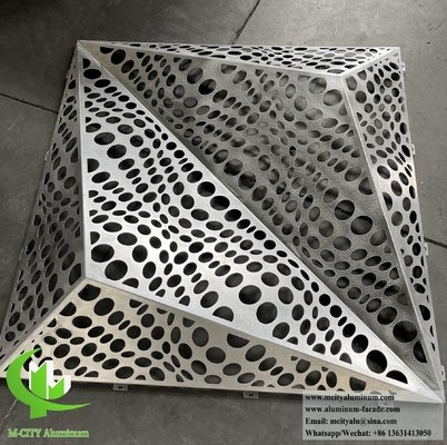 외면 표면 클레이딩 금속판 3D 디자인 구멍 패턴 PVDF 코팅
