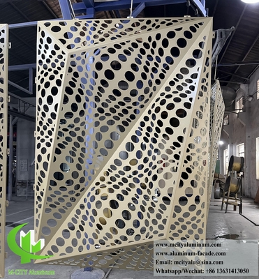 3D 금속 클래싱 패널 벽 정면 시스템 장식용 알루미늄 엽 PVDF 코팅