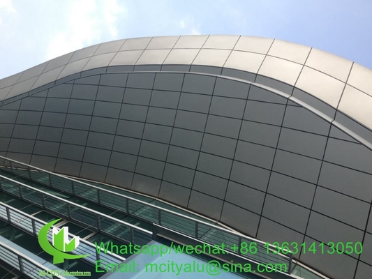 정면 커튼 벽에 pvdf 마무리 된 주문 제작 알루미늄 패널 클래딩 패널