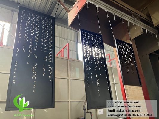 건축용 금속 스크린 알루미늄 시트 프레임 홀로 디자인 LED 조명