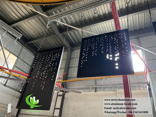건축용 금속 스크린 알루미늄 시트 프레임 홀로 디자인 LED 조명