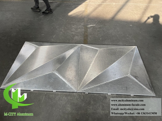 알루미늄 클레이딩 패널 3D 디자인 퍼포레이트 엽 PVDF 코팅