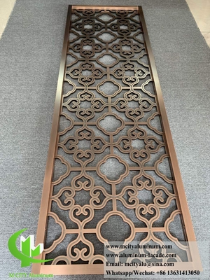 8mm 두께 알루미늄 스크린 CNC гравюра 청동 색상 파티션 장식