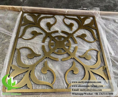 8mm 두께 알루미늄 스크린 CNC гравюра 청동 색상 파티션 장식