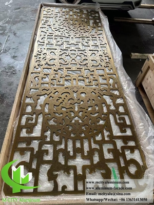 8mm 두께 알루미늄 스크린 CNC гравюра 청동 색상 파티션 장식