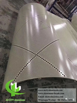 뚫기 금속 정면 부착 벽판 알루미늄 엽 PVDF 코팅