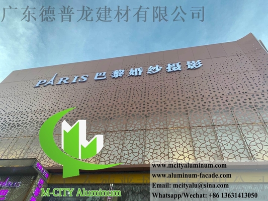 CNC 펀칭 금속 패널 알루미늄 정면 스크린 시트 PVDF 내구성 코팅