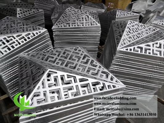 삼각형 3D 금속 알루미늄 패널 표면 부착용 구멍 판