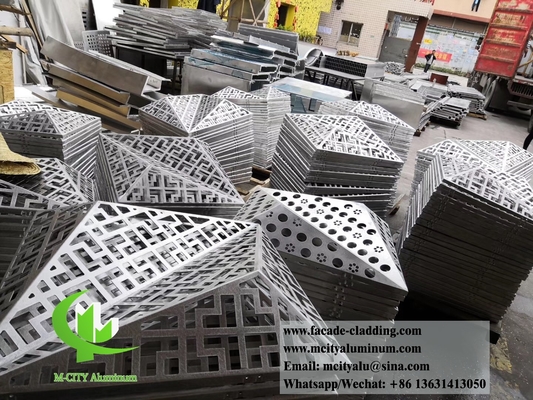 삼각형 3D 금속 알루미늄 패널 표면 부착용 구멍 판