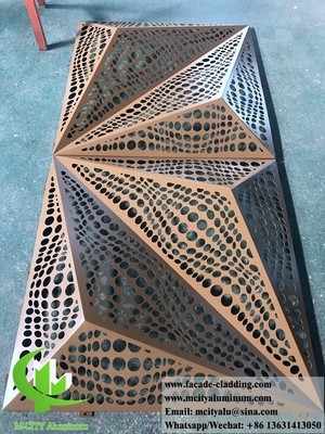 3D 구멍 뚫린 시트 건축 알루미늄 정면 레이저 절단 금속 시트