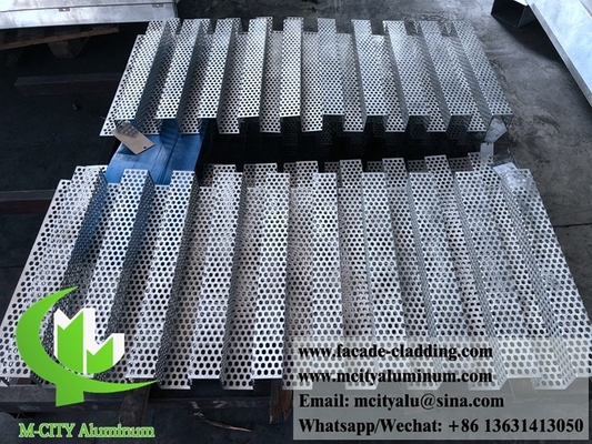 CNC Architectural perforated sheet metal Outdoor aluminum sheet facade cladding 3mm folded (CNC 건축물 perforated sheet metal) 옥외 알루미늄 시트 프래시드 클래딩 3mm 접힌