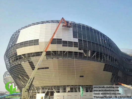 알루미늄 엽 플루오로카본 뚫린 패널 커튼 워어