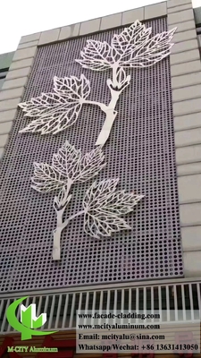 3D 모양 알루미늄 정면 금속 스크린 알루미늄 벽 천재가 가루로 코팅
