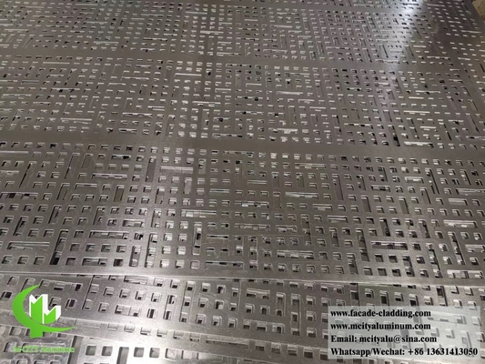 뚫림 금속 부착 알루미늄 엽, 건물 외관용 레이저 절단 부착