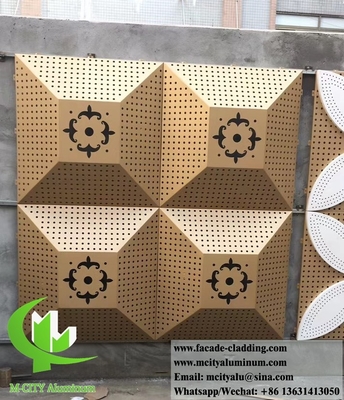 3D 모양 금속 스크린 알루미늄 정면 구멍 판 금색