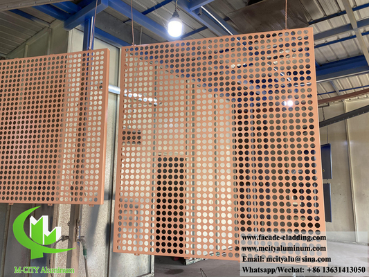 뚫기 금색 금판 정면 시스템 알루미늄 합금 3mm 두께 PVDF 페인트