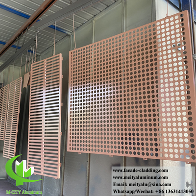 뚫기 금색 금판 정면 시스템 알루미늄 합금 3mm 두께 PVDF 페인트