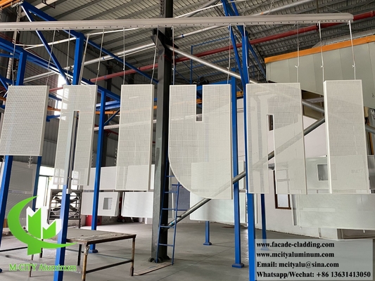 CNC 알루미늄 클래딩 금속 스크린 둥근 구멍 흰색 3mm PVDF 가루로 코팅
