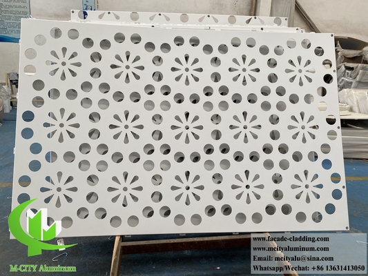 뚫기 금속판 알루미늄 PVDF 파우더로 코팅된 흰색 3mm 두께의 벽 천장