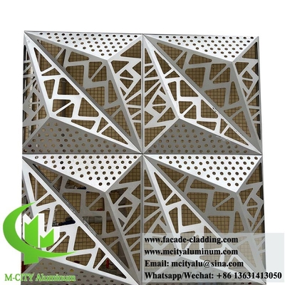 3D 모양의 알루미늄 표면 잎 1m x 1m 슬라이버 색상