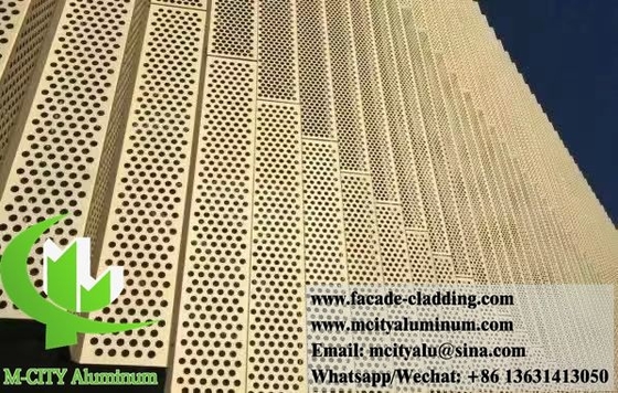 접힌 금속 스크린 뚫린 판 알루미늄 패널 건물 벽 정면 장식 3D 모양