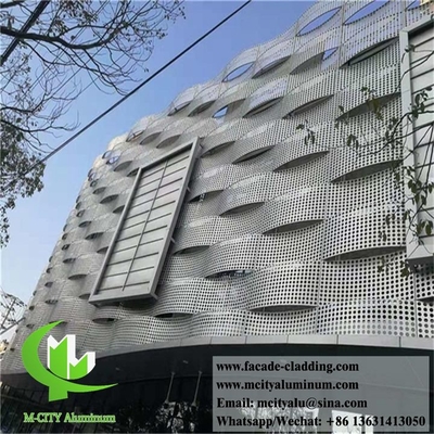 외관 벽 덮개 패널 밸브 된 금속 스크린 건물 정면 시스템을위한 알루미늄 시트