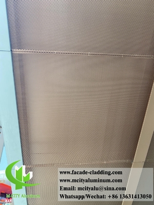 확장 된 금속 망 알루미늄 클레이딩 PVDF 금색 천장 장식