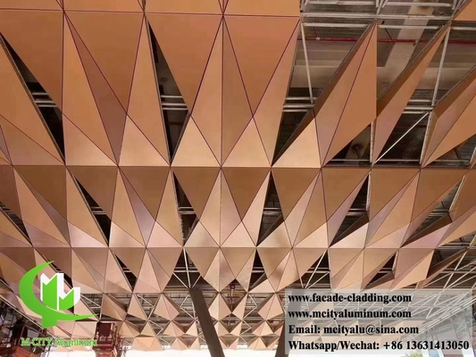 금속 천장 알루미늄 타일 외관 및 내부 장식 3D 모양 PVDF 금