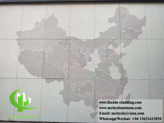 구멍 뚫린 금속 클래딩 정면 시스템 레이저 절단 금속 패턴 알루미늄 장