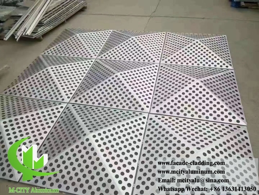 금속 천장 알루미늄 타일 외관 및 내부 장식 3D 모양 PVDF 금