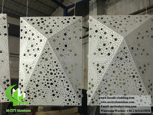 금속 클래딩 3D 모양 건축 알루미늄 장판 벽 장식 외관 시스템 경직 방지