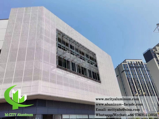 구멍이 뚫린 금속 장장 벽판 알루미늄 정면 시스템 파우더 백색