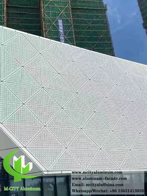 구멍이 뚫린 금속 장장 벽판 알루미늄 정면 시스템 파우더 백색