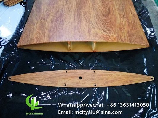 좋은 가격 목재 곡물 마무리 6063-T5/T6 알루미늄 에어로포일 로버 100mm에서 600mm 너비 건축 전면 온라인으로