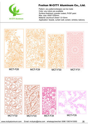 좋은 가격 파우더로 코팅 된 CNC 레이저 절단 뚫린 알루미늄 정면 패널 온라인으로