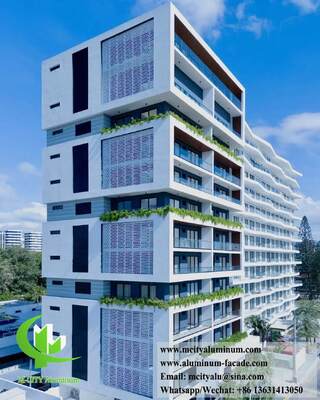 좋은 가격 벽 클래딩을 위한 주문을 받아서 만들어진 크기 3003 알루미늄 합금 분말 입히는 관통되는 알루미늄 정면 패널 온라인으로
