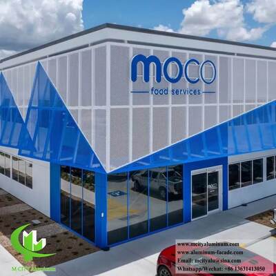 좋은 가격 1.5-10mm 두께 및 CNC 레이저 절단이 가능한 맞춤형 RAL 색상 천공 알루미늄 외장 패널 온라인으로