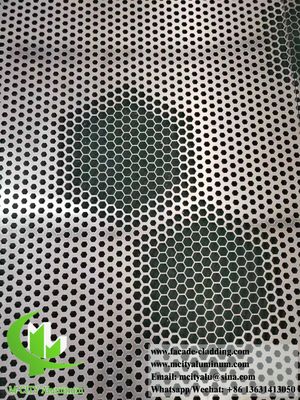 좋은 가격 헥사곤 구멍과 파우더 코팅 표면 1200x2400mm 크기의 구멍 알루미늄 정면 온라인으로